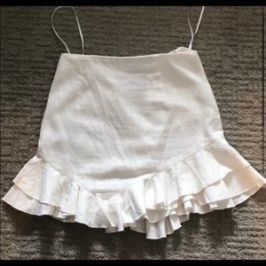 peppermayo white ruffle mini skirt